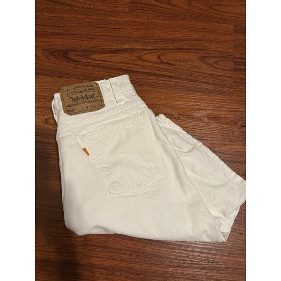 VTG Levis Shorts Mens 29 White 550 Relaxed 10" Orange Tab Made in USA 90s - Picture 1 of 8